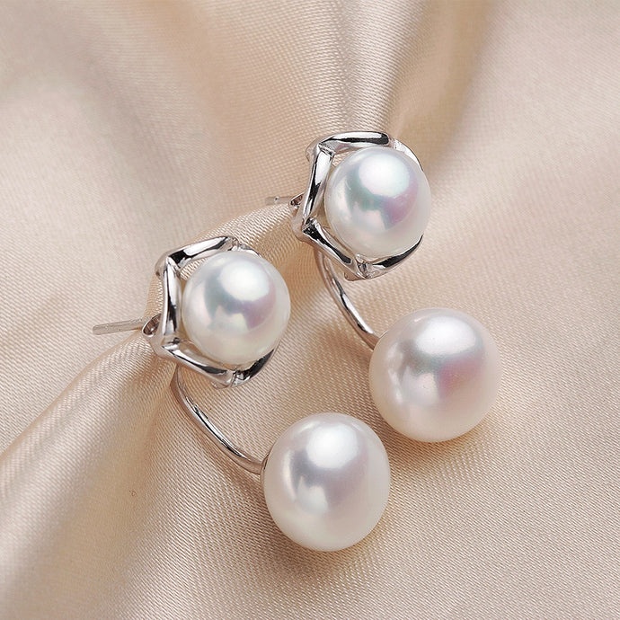 Semi-round Pearl Earring