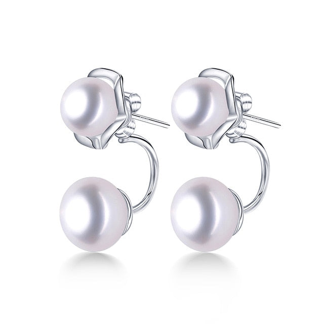 Semi-round Pearl Earring