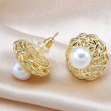Load image into Gallery viewer, Gold Stud Pearl Earring