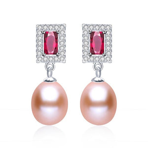 Red Crystal Pearl Earring